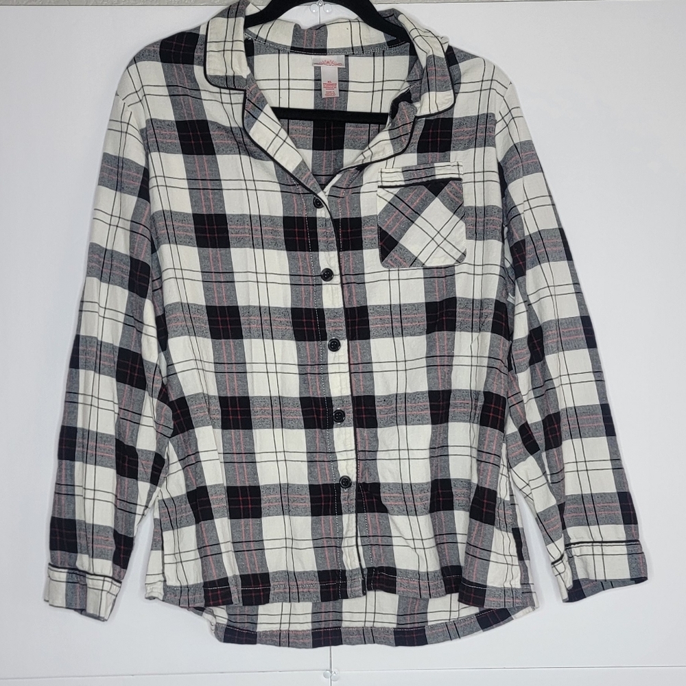 Wondershop Plaid Button-Up Sleepwear Top Women’s XL